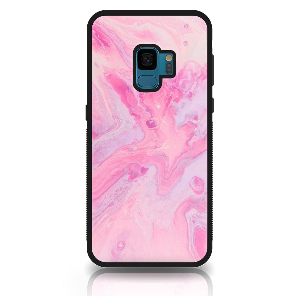 Galaxy S9 - Pink Marble Series - Premium Printed Glass soft Bumper shock Proof Case