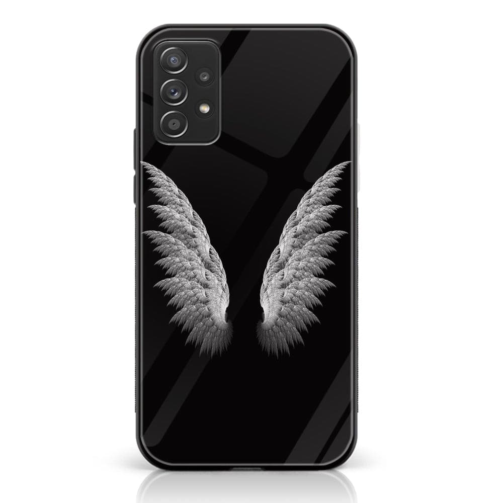 Samsung Galaxy A33 - Angel Wing Series - Premium Printed Glass soft Bumper shock Proof Case