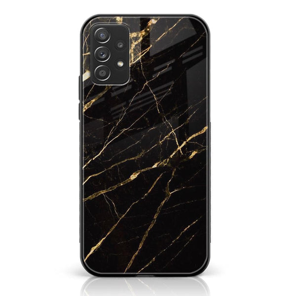 Galaxy A52s - Black Marble Design 7 - Premium Printed Glass soft Bumper shock Proof Case CS-21629