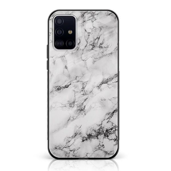 Samsung Galaxy A71 - White Marble Design 7 - Premium Printed Glass soft Bumper shock Proof Case CS-13621