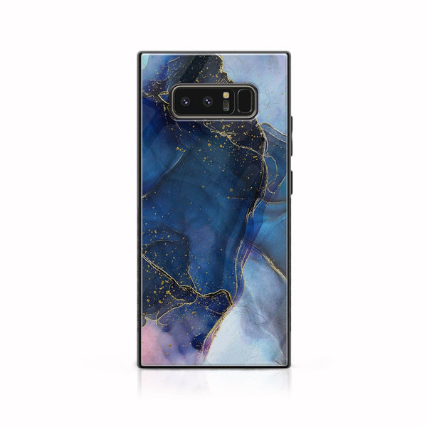 Galaxy Note 8 - Blue Marble Design 7 - Premium Printed Glass soft Bumper shock Proof Case CS-18513