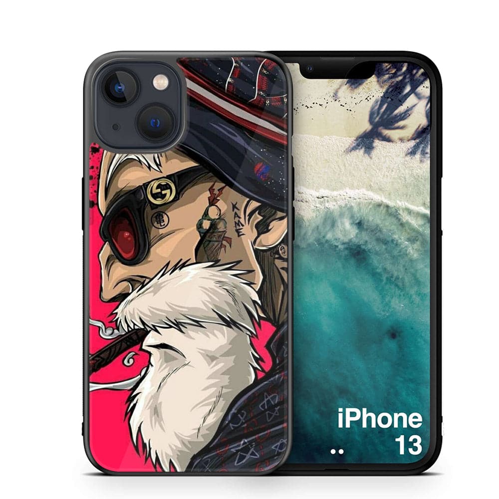 iPhone 13 Cartoon Series  Premium Printed Glass soft Bumper shock Proof Case