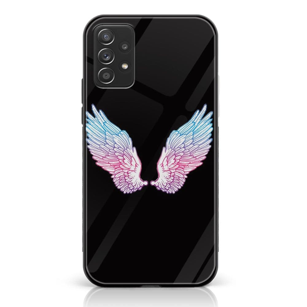 Samsung Galaxy A23- Angel Wing Series - Premium Printed Glass soft Bumper shock Proof Case