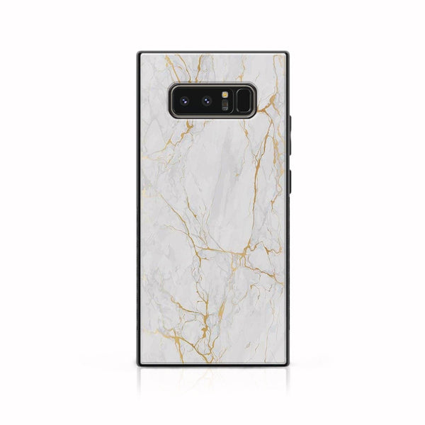 Galaxy Note 8 - White Marble Design 8 - Premium Printed Glass soft Bumper shock Proof Case CS-7193