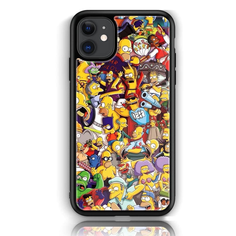 iPhone 12 Mini Cartoon Series  Premium Printed Glass soft Bumper shock Proof Case