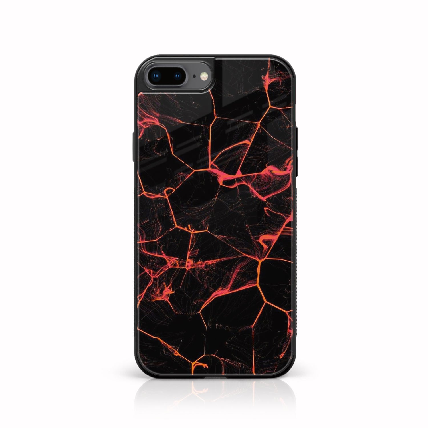 iPhone 7 Plus/8 Plus - Black Marble Series - Premium Printed Glass soft Bumper shock Proof Case