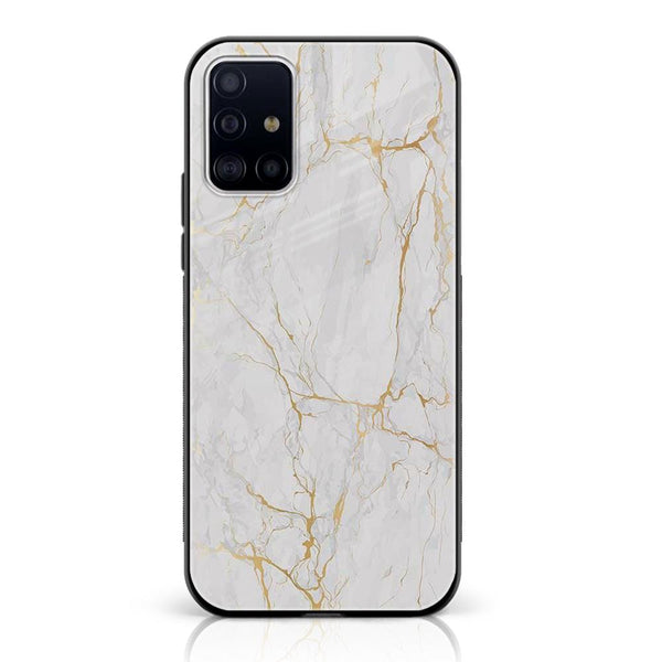 Samsung Galaxy A71 - White Marble Design 8 - Premium Printed Glass soft Bumper shock Proof Case CS-13620