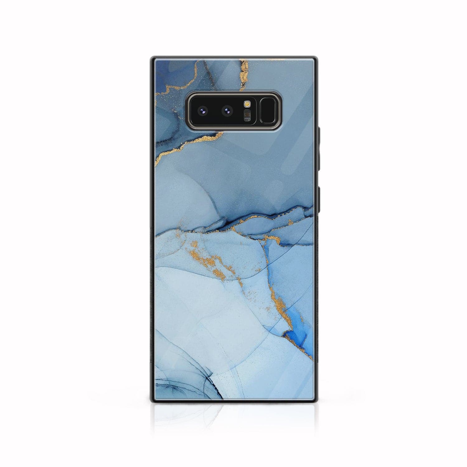 Galaxy Note 8 - Blue Marble Series - Premium Printed Glass soft Bumper shock Proof Case