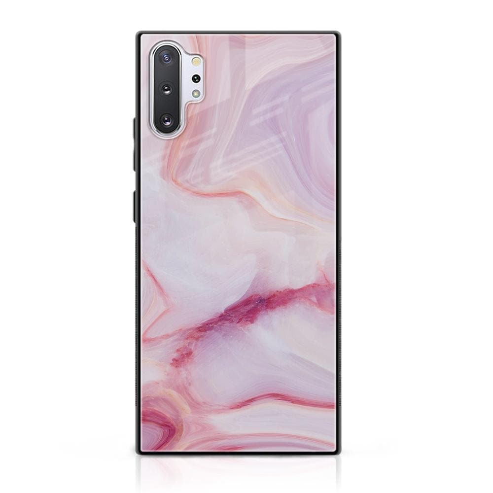 Galaxy Note 10 Pro/Plus - Pink Marble Series - Premium Printed Glass soft Bumper shock Proof Case