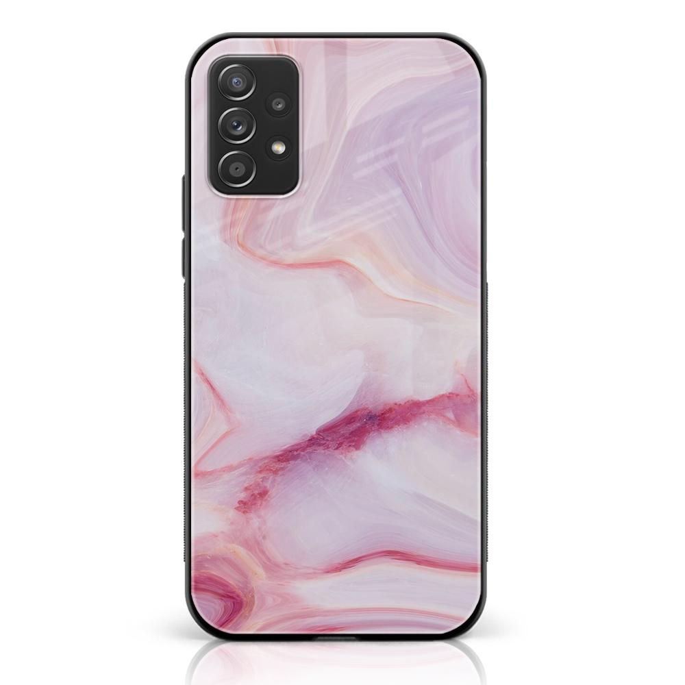Samsung Galaxy A73 - Pink Marble Series - Premium Printed Glass soft Bumper shock Proof Case