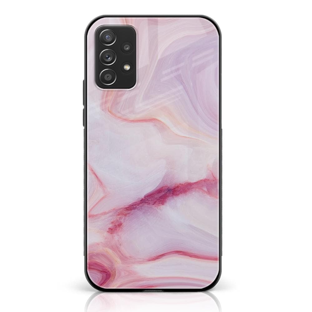 Galaxy A52 - Pink Marble Series - Premium Printed Glass soft Bumper shock Proof Case