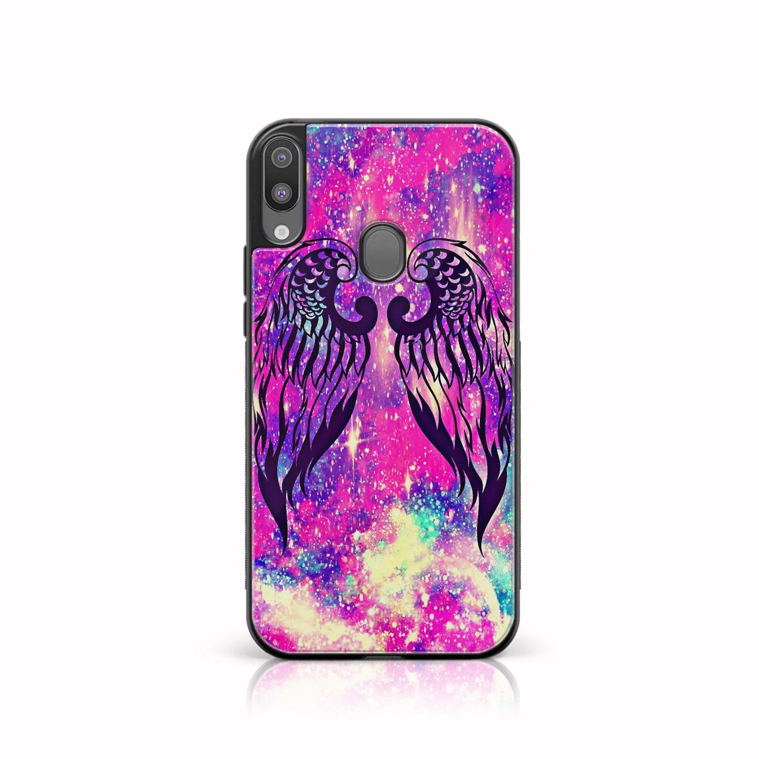 Galaxy A20/A30 - Angel Wings Series - Premium Printed Glass soft Bumper shock Proof Case