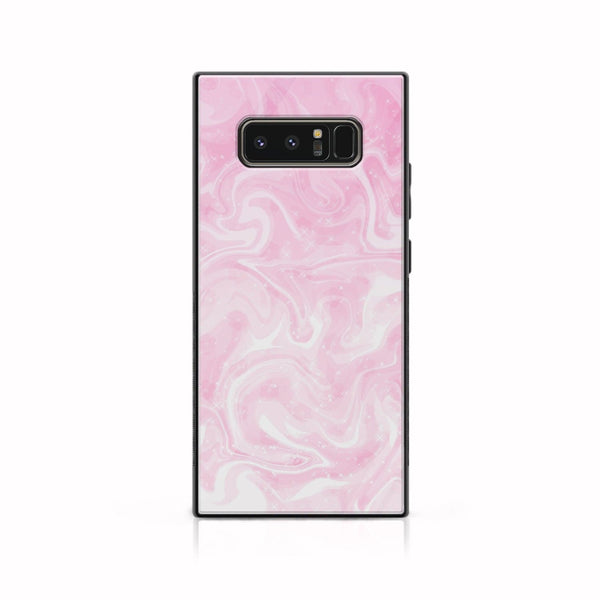 Galaxy Note 8 - Pink Marble Design 9 - Premium Printed Glass soft Bumper shock Proof Case   CS-31346