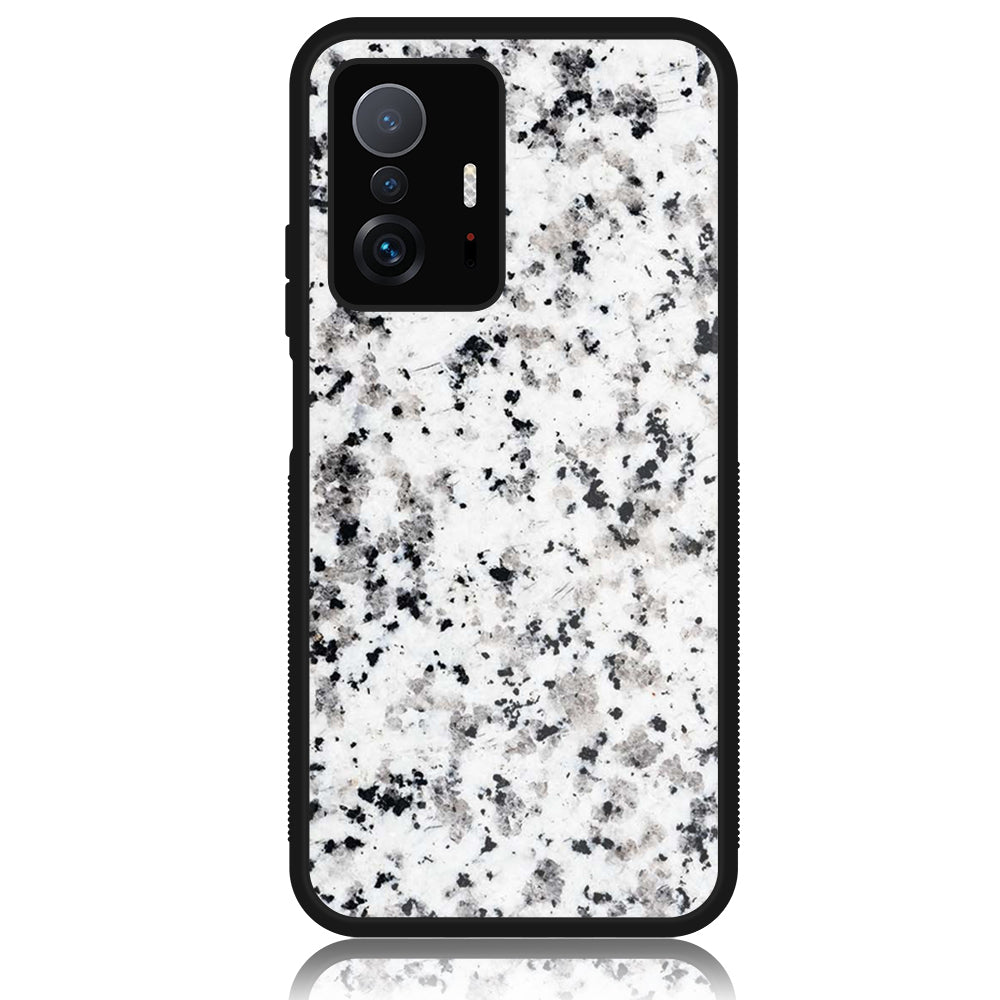 Xiaomi 11T Pro - White Marble Series - Premium Printed Glass soft Bumper shock Proof Case