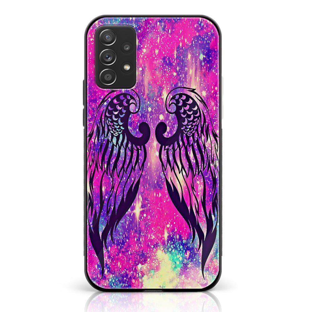 Samsung Galaxy A53 - Angel Wing Series - Premium Printed Glass soft Bumper shock Proof Case