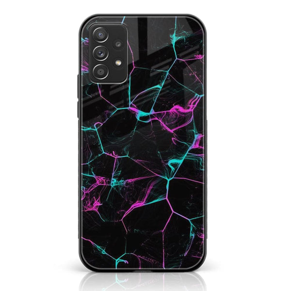 Galaxy A52 - Black Marble Design 9 - Premium Printed Glass soft Bumper shock Proof Case CS-7082