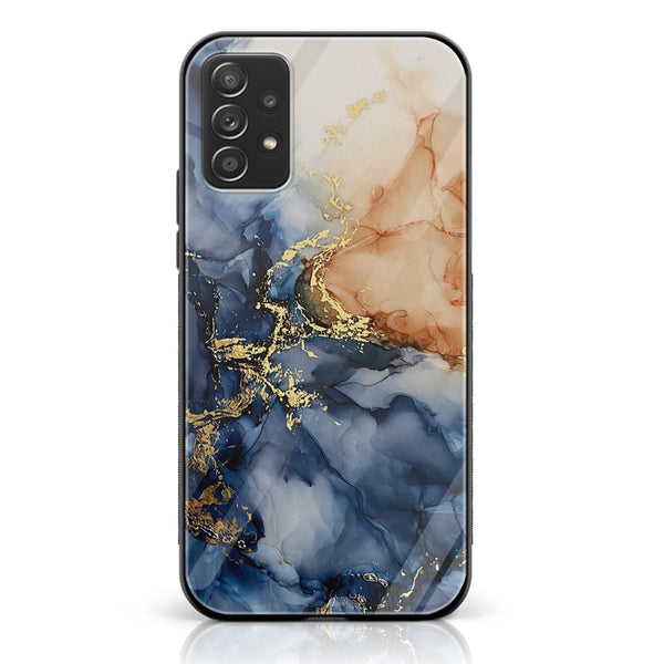 Samsung Galaxy A73 - Blue Marble Design 9- Premium Printed Glass soft Bumper shock Proof Case  CS-25785