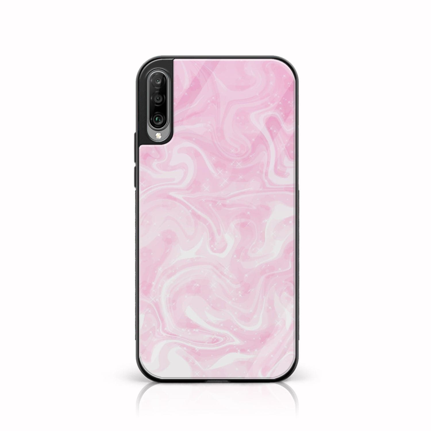 Galaxy A50/ A50s/ A30s - Pink Marble Series - Premium Printed Glass soft Bumper shock Proof Case