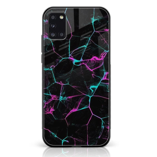 Samsung Galaxy A31 - Black Marble Series  Design 9 Premium Printed Glass soft Bumper shock Proof Case  CS-19467