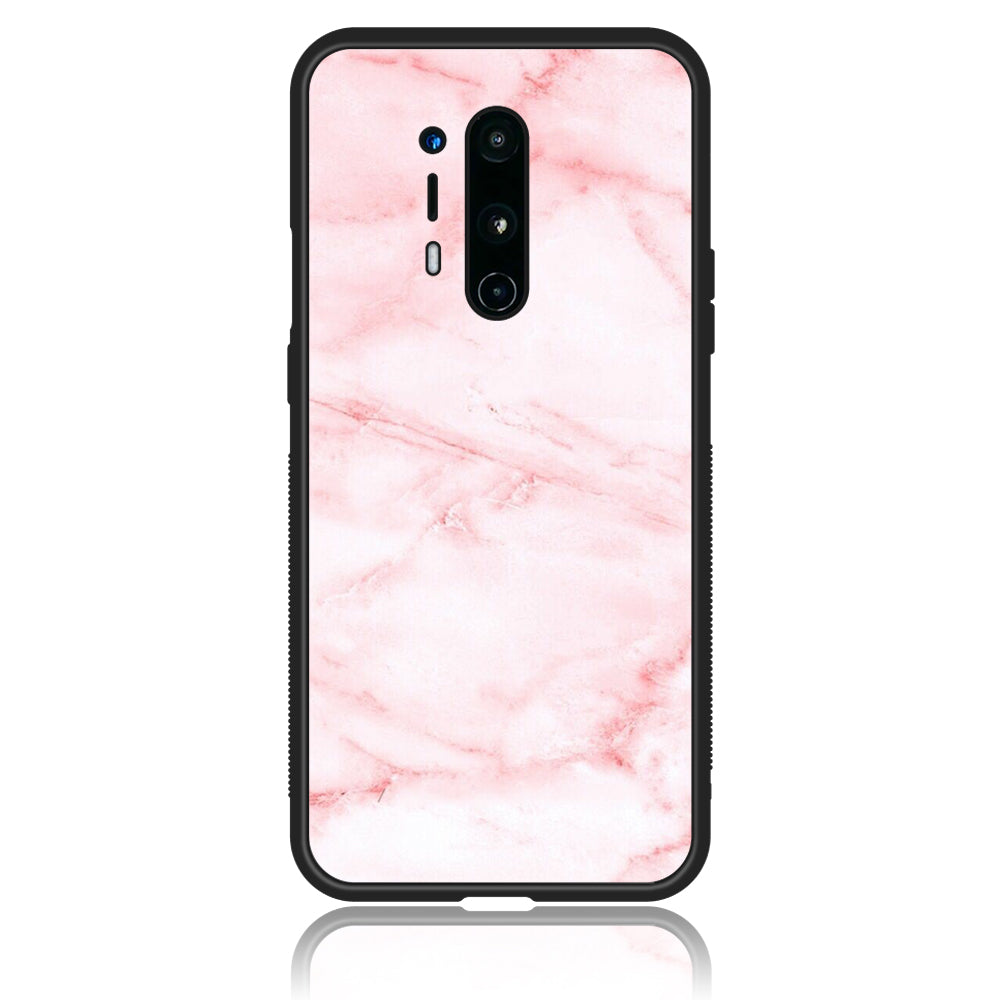 OnePlus 8 Pro - Pink Marble Series - Premium Printed Glass soft Bumper shock Proof Case