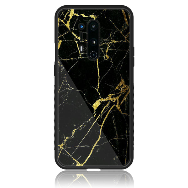 OnePlus 8 Pro - Black Marble Design 3 - Premium Printed Glass soft Bumper shock Proof Case CS-21109