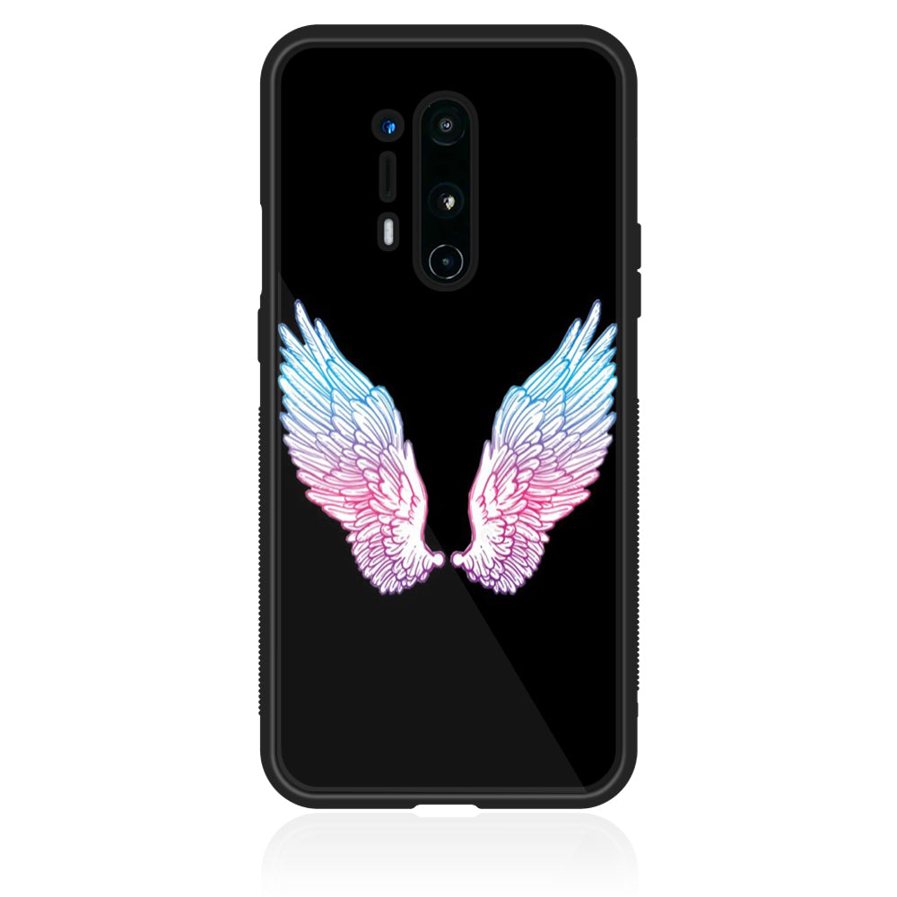 OnePlus 8 Pro - Angel Wings Series - Premium Printed Glass soft Bumper shock Proof Case