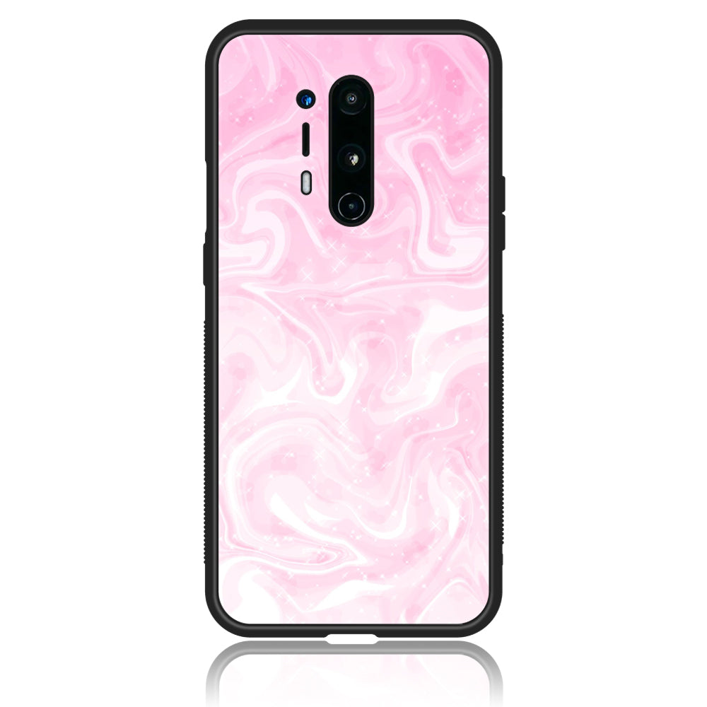 OnePlus 8 Pro - Pink Marble Series - Premium Printed Glass soft Bumper shock Proof Case