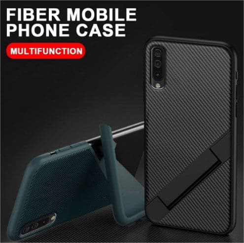 Ultra Thin Carbon Fiber Folding Stand Telefoon Case Voor Vivo Models Luxe Silicone Bracket Cover