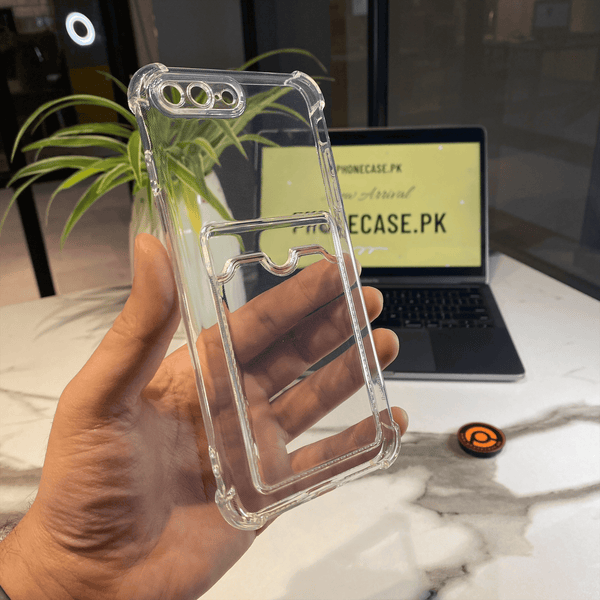 iPhone 7 Plus/ 8 Plus Wallet Card Holder Transparent Slot ShockProof Case