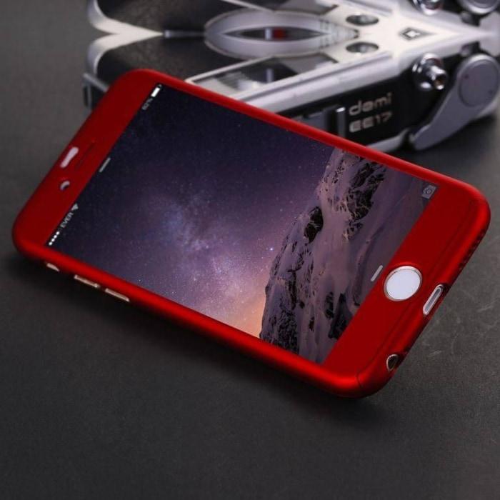 Iphone 360 Degree Case+Free Glass For All Iphone Models 7 / Red Mobile Case