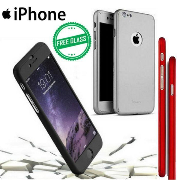 Iphone 360 Degree Case+Free Glass For All Iphone Models Mobile Case