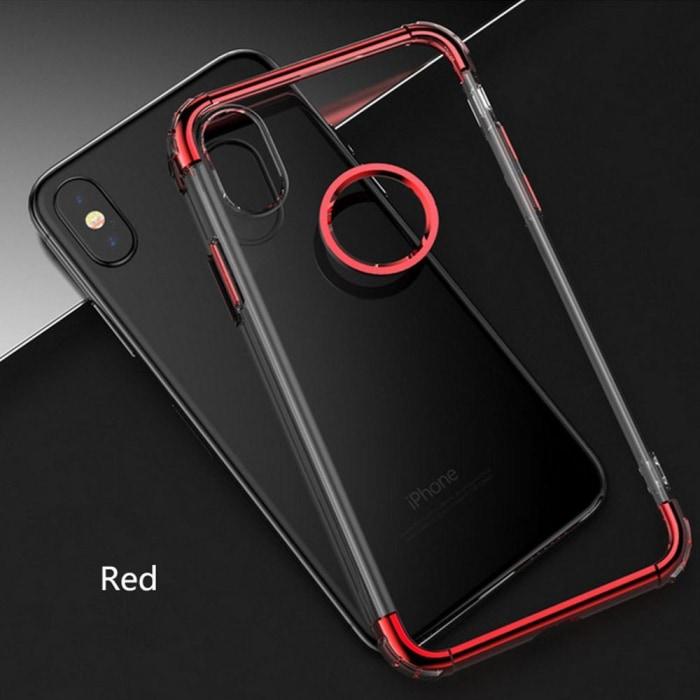 Iphone X Electroplated Transparent Tpu Case / Red