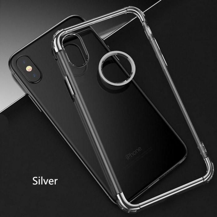 Iphone X Electroplated Transparent Tpu Case / Silver