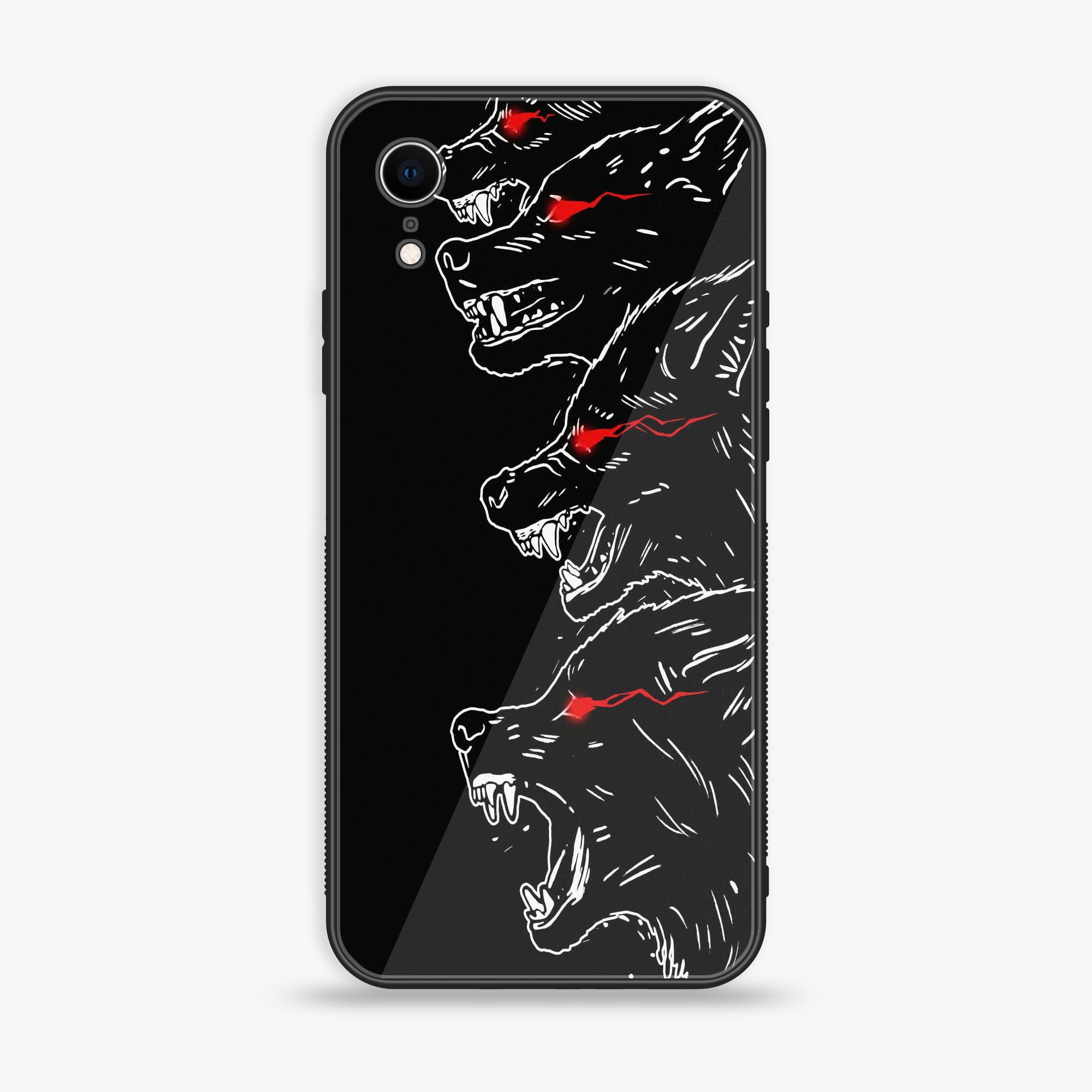 iPhone XR - Black Art Series - Premium Printed Glass soft Bumper shock Proof Case