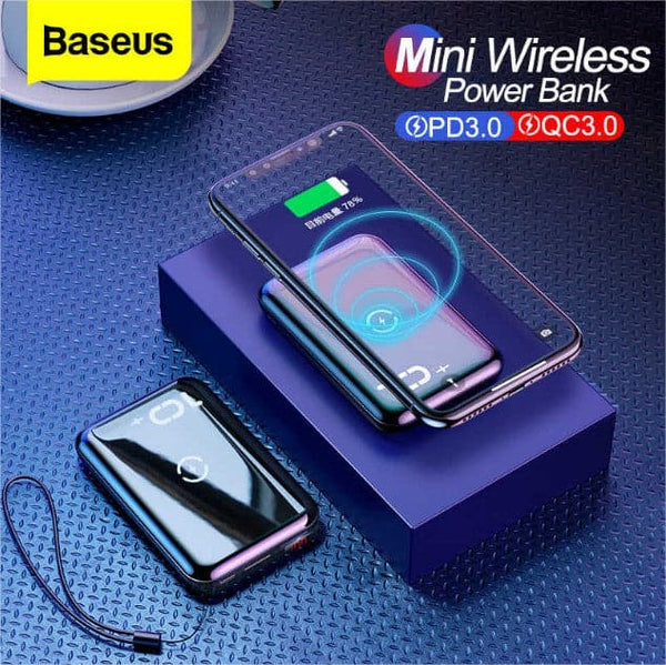 Baseus Quick Charge 3.0 Wireless Power Bank PD 10,000mAh Qi Mini S Bracket Wireless Charger Powerbank