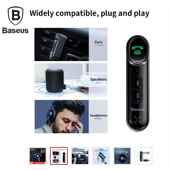 Baseus Car Aux Bluetooth 5.0 Adapter Wireless 3.5mm Audio Receiver