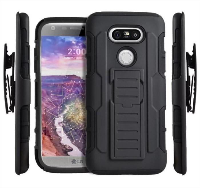 Military Style Tough Hybrid 3 In 1 3D Kickstand Belt Clip Armour Case Lg G4 And G5