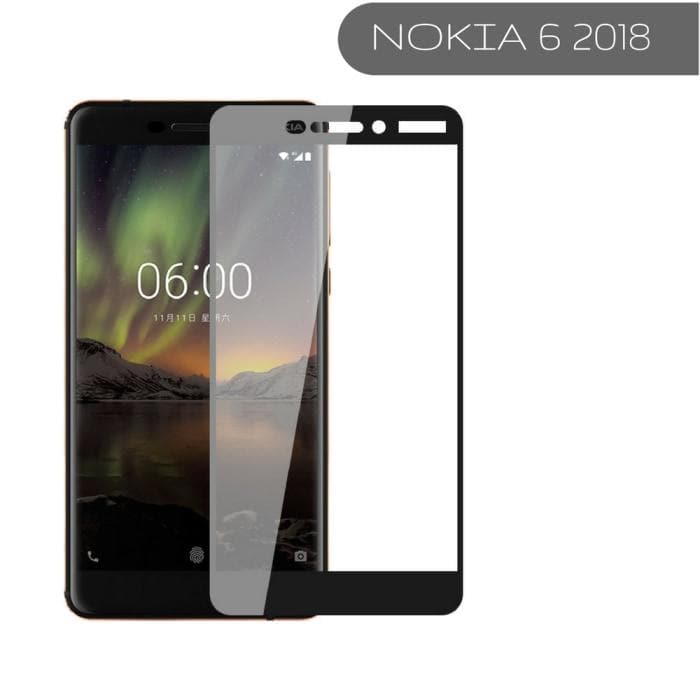 Nokia Edge To Full Covered 3D Tempered Glass Protector 6 (2018) / Black