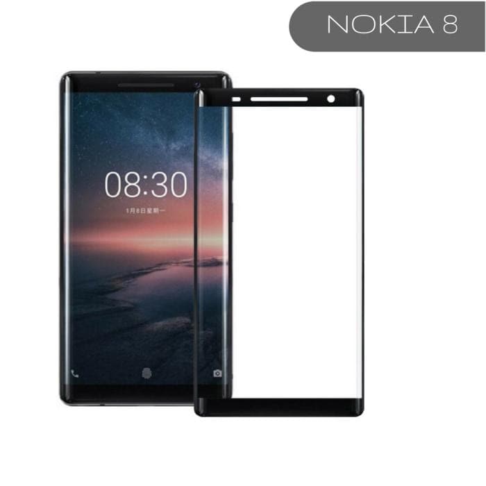 Nokia Edge To Full Covered 3D Tempered Glass Protector 8 / Black