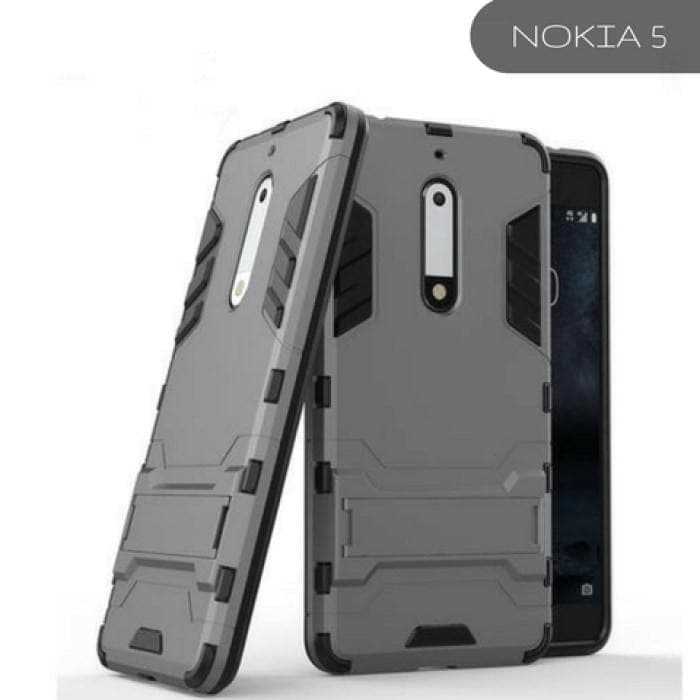Nokia Iron Man Case Dual Protection With Kickstand 5 / Grey