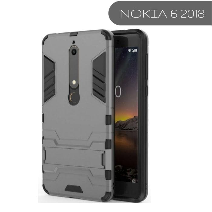 Nokia Iron Man Case Dual Protection With Kickstand 6 (2018) / Grey