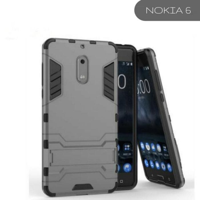 Nokia Iron Man Case Dual Protection With Kickstand 6 / Grey