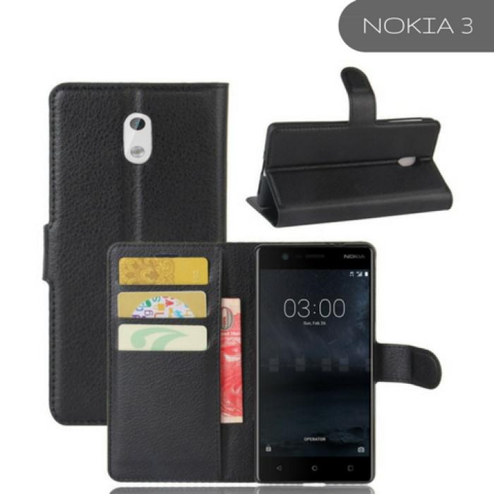 Nokia Leather Flip Case Wallet Card Holder 3 / Black