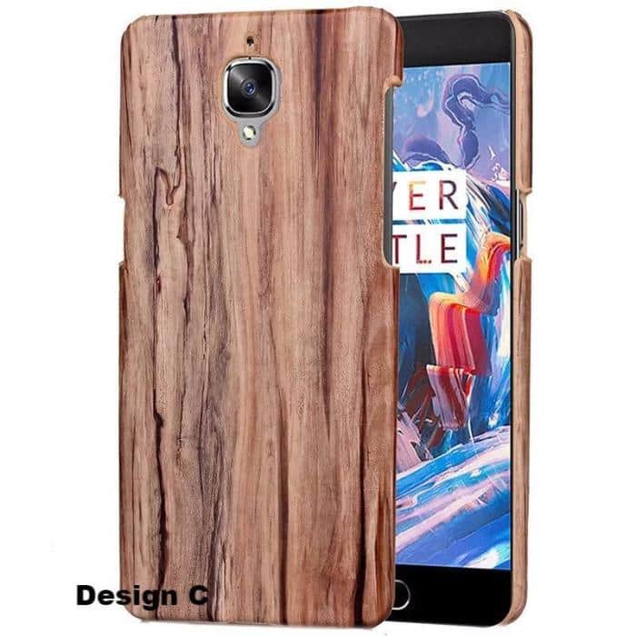 Oneplus 3/3T Wooden Pu Hard Case / Design C