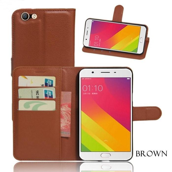 Oppo All Model Leather Flip Wallet Case F1S/a59 / Brown