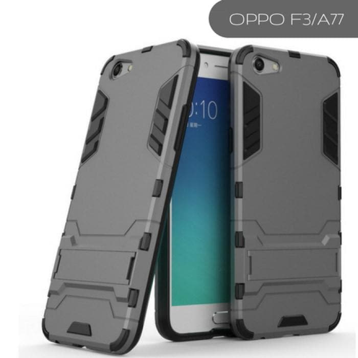 Oppo Iron Man Cover Hybrid Triple Protection Shock Proof With Kickstand F3/a77