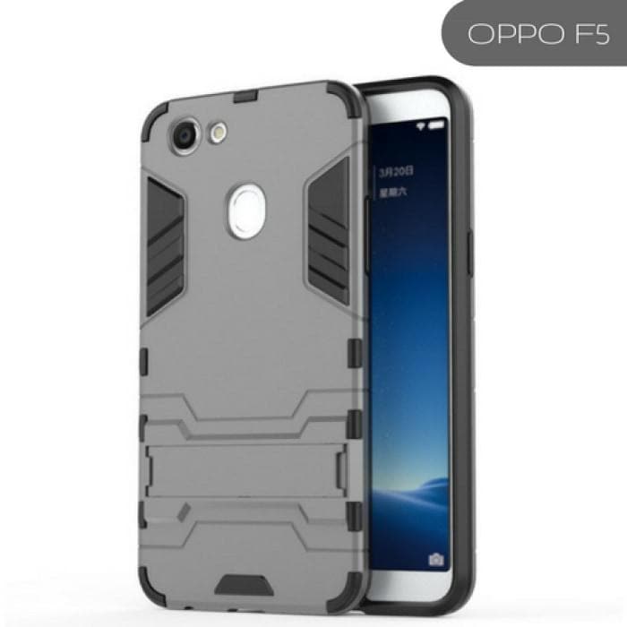 Oppo Iron Man Cover Hybrid Triple Protection Shock Proof With Kickstand F5