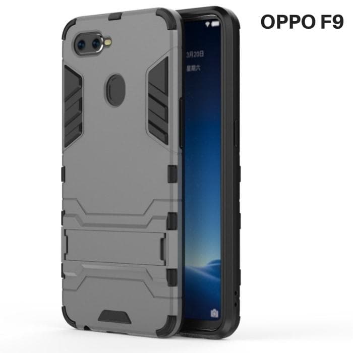 Oppo Iron Man Cover Hybrid Triple Protection Shock Proof With Kickstand F9