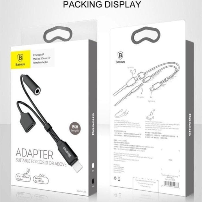 Original Baseus 2-In-1 Cable For Apple & Ios Music+Charging