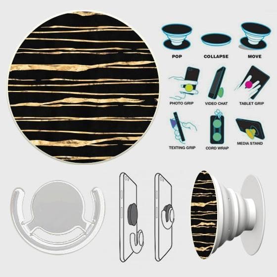 Golden Black Strips PopSocket